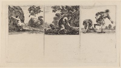Perszeusz és Androméda; Cephalus és Procris; Hippomene és Atalantus alkotó: Stefano della Bella
