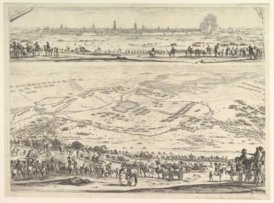 Arras ostromának képe és képe: a tábla alsó része helyrajzi képpel wit..., 1641. alkotó: Stefano della Bella
