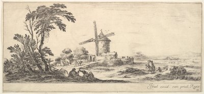 10. tábla: az előtérben egy család, a középsőben különböző figurák és lovak, a..., kb. 1641. alkotó: Stefano della Bella