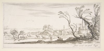 2. tábla: középen cipőjét lehúzó parasztasszony, egy másik parasztnő és két c..., kb. 1641. alkotó: Stefano della Bella