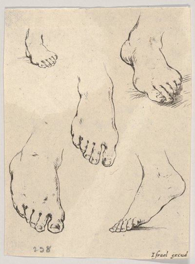 7. tábla: Öt láb, The Book for Learning to Draw Livre pour apprendre à dessi..., kb. 1649. alkotó: Stefano della Bella