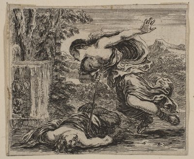 Pyramus és Thisbe, a Game of Mythology Jeu de la Mythologie-ból, 1644. alkotó: Stefano della Bella