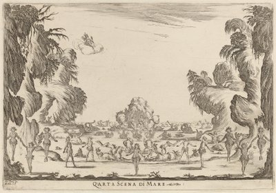 Negyedik tengeri jelenet, 1637. alkotó: Stefano della Bella