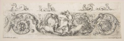 Rinceaux kutyáktól megrémült gyermekkel, 8. tábla innen: „Dekoratív frízek és lombok”..., kb. 1648. alkotó: Stefano della Bella