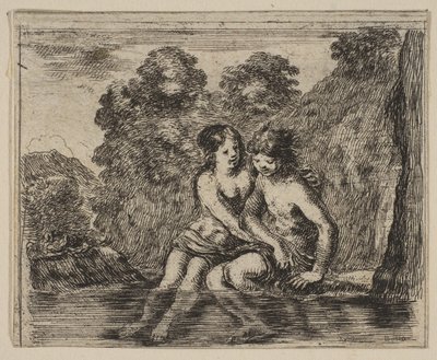 Salmacis és Hermaphrodite, a Game of Mythology Jeu de la Mythologie-ból, 1644. alkotó: Stefano della Bella