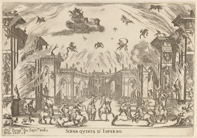 A pokol ötödik jelenete, 1637. alkotó: Stefano della Bella