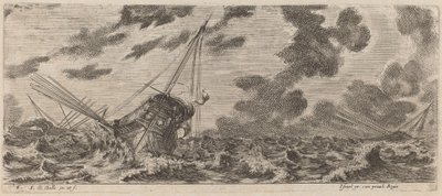 Hajó Tempestben, 1644. alkotó: Stefano della Bella