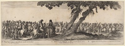 Spanyol urak, lengyel és francia lovasok, 1633. alkotó: Stefano della Bella