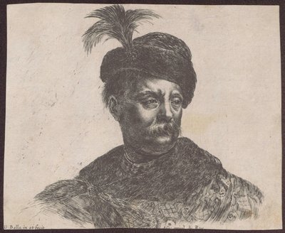 Egy lengyel nemes mellszobor-tanulmánya, a „Principii del disegno” sorozatból alkotó: Stefano della Bella