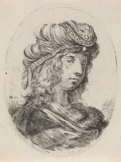 Szultánnő sávos turbánban, jobbra fordulva, 16491650. alkotó: Stefano della Bella