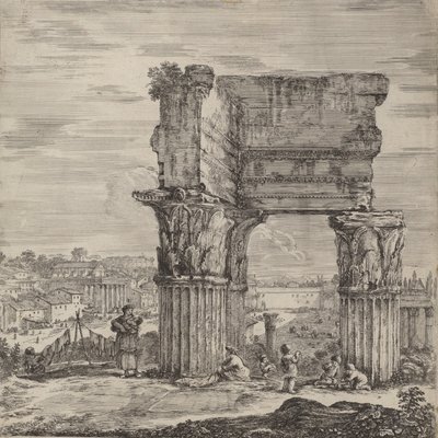 Concord temploma és Forum Romanum, 1656. alkotó: Stefano della Bella
