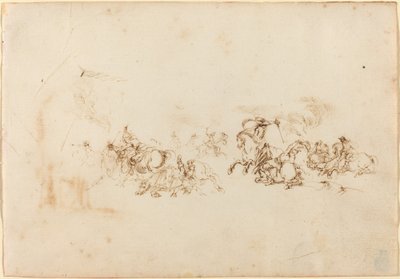 A lovassági harc. alkotó: Stefano della Bella
