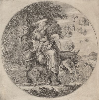 Repülés Egyiptomba, valószínűleg 1662-ben. alkotó: Stefano della Bella