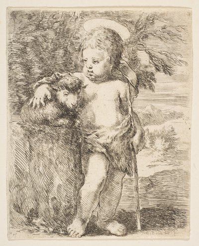 A csecsemő Keresztelő Szent János bárányával, kb. 1649. alkotó: Stefano della Bella