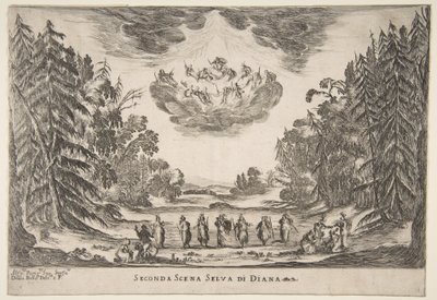 Az istenek esküvője: második jelenet, Diana, 1637. alkotó: Stefano della Bella