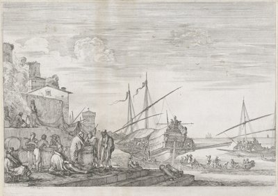 Két gályaraló Livorno kikötőjében Livorno kikötője (sorozat címe) Vues de port de Livourne (sorozat címe) alkotó: Stefano della Bella