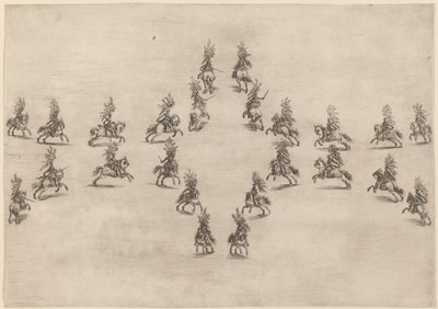Huszonnégy lovas oválisban, 1652. alkotó: Stefano della Bella