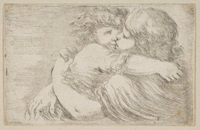 Két gyermek ölelése, kb. 1662. alkotó: Stefano della Bella