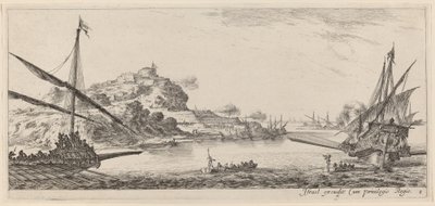 Két gálya és kilövéseik 1647-ben vagy előtte. alkotó: Stefano della Bella