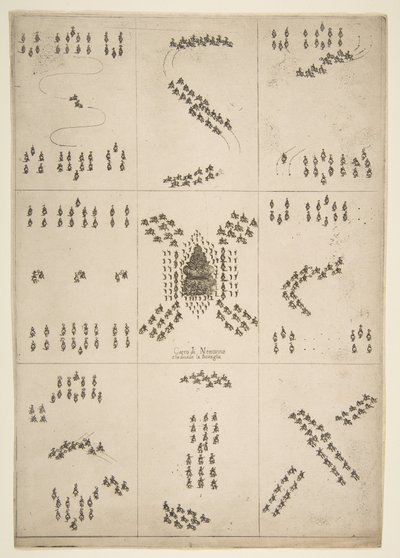 A lóbalett különféle figurái, 1652. alkotó: Stefano della Bella