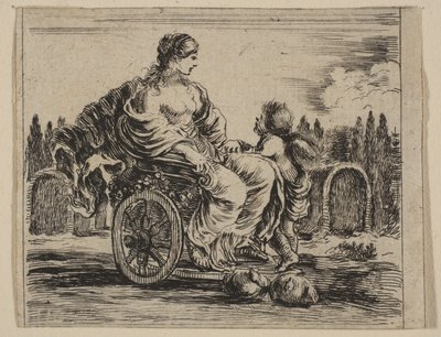 Vénusz, a Mitológiai játékból, a Mitológia játékából, 1644. alkotó: Stefano della Bella