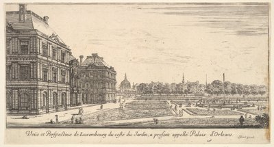 Luxembourg kilátása a Palais dOrleans kerti oldaláról, a Various view of... felől, 1649-51. alkotó: Stefano della Bella
