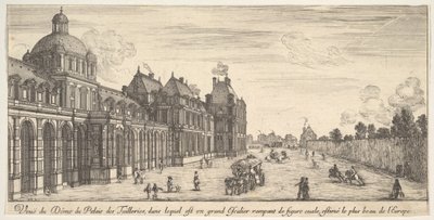 Kilátás a Tuilleries-palota kupolájára, innen Különféle kilátások a figyelemre méltó pl..., 1649-51. alkotó: Stefano della Bella