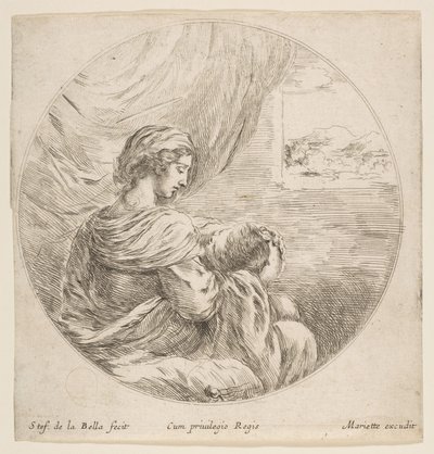 Szűz ápoló Krisztus gyermeke, kb. 1641. alkotó: Stefano della Bella