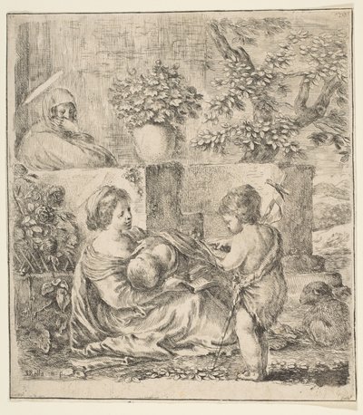Szűz és Gyermek Keresztelő Szent Jánossal és Szent Erzsébettel, kb. 1641. alkotó: Stefano della Bella