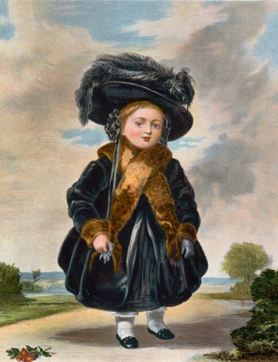 Viktória királynő, amikor Viktória hercegnő 4 éves (színes litográfia) alkotó: Stephan Poyntz (after) Denning