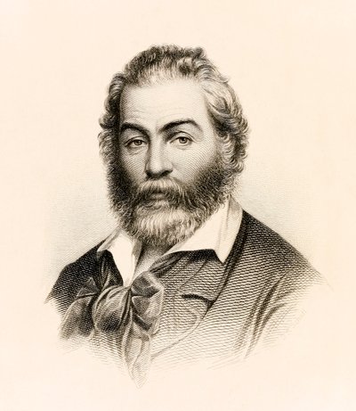 Elülső rész a "Leaves of Grass" 1860-as kiadásából, Walt Whitman amerikai költő költészetgyűjteményéből alkotó: Stephen Alonzo Schoff