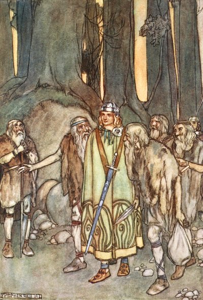 „És azon az éjszakán lakoma és öröm volt a magányos kunyhóban”, 1910. alkotó: Stephen Reid