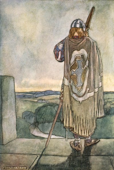 „Finn messze hallotta a tündérhárfa első hangjait”, 1910 alkotó: Stephen Reid