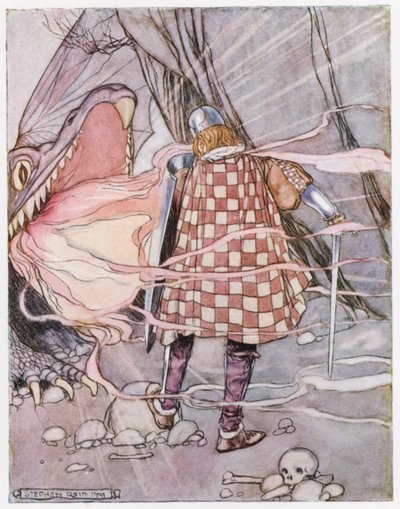 Illusztráció Siegfried, a sárkányölőhöz (színes litó) alkotó: Stephen Reid