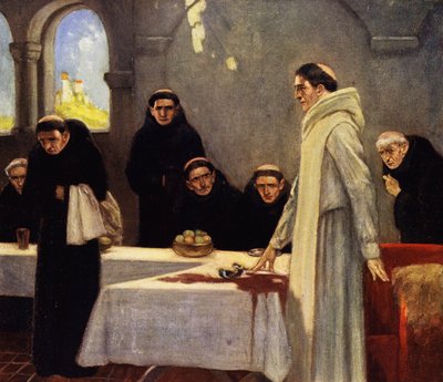 Szent Benedek és a szerzetesek (színes litó) alkotó: Stephen Reid