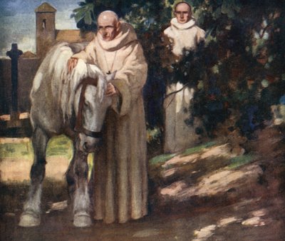 Szent Kolumba és a fehér ló (színes litó) alkotó: Stephen Reid