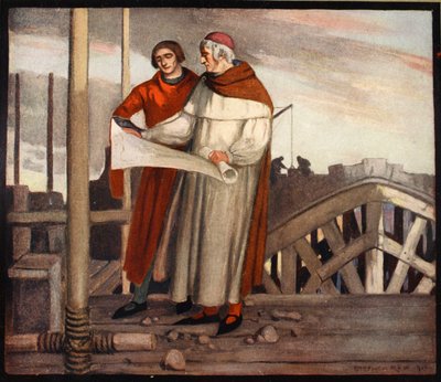 William of Wykeham, illusztráció a "The Mighty Army"-ból, Winifred M. Letts, pub. 1912 (színes litó) alkotó: Stephen Reid
