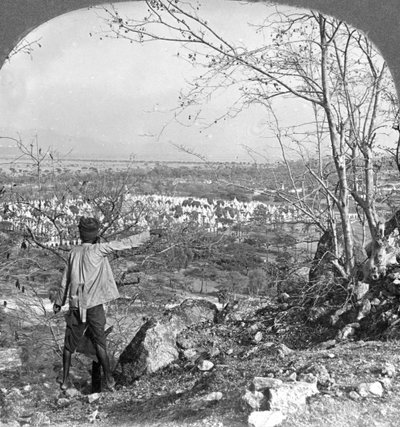 Általános nézet a 450 pagodáról a Mandalay Hillről, Burmából, 1908 alkotó: Stereo Travel Co