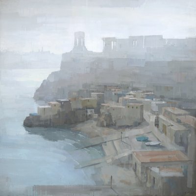 Ködös mediterrán város alkotó: Steve Mitchell