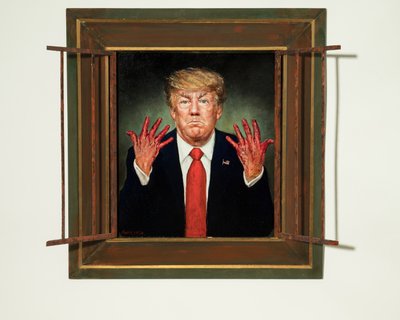 Vádat emeltek Trump ellen, 2020 (olaj a panelen) alkotó: Steven Skollar