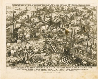 A lepantói csata 1571. október 7-én, 1578 körül alkotó: Stradanus