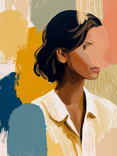 Színes absztrakt portré alkotó: Studio Palette