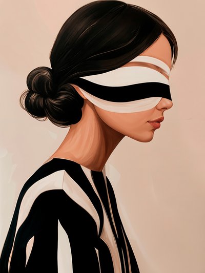 Elegáns, bekötött szemű nő alkotó: Studio Palette