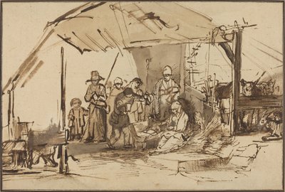 A Pásztorok imádata alkotó: Studio of Rembrandt van Rijn