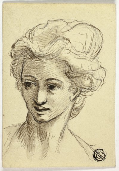 A nő vezetője, balra fordulva alkotó: Style of Angelica Kauffmann