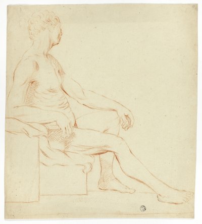 Ülő akadémikus férfi akt alkotó: Style of Jacques Louis David