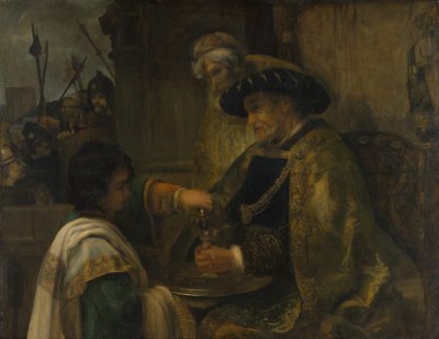 Pilátus kezet mos, valószínűleg 1660-as évek. alkotó: Style of Rembrandt