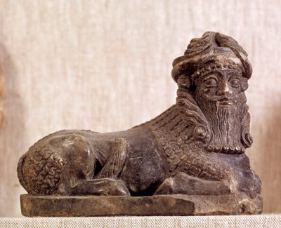 Keleti ókor: bika Pie androcephale. Bronz és ezüst szobrocska. sumér korszak. Sumerból. Párizs, Louvre Múzeum alkotó: Sumerian Sumerian