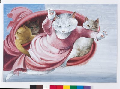 Illusztráció a Cats Galore! A kulturált macskák kompendiuma (kiad. 2015) alkotó: Susan Herbert