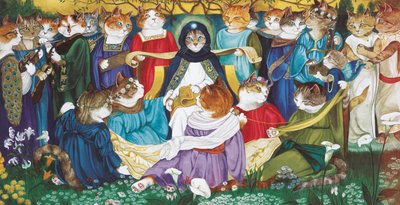 Illusztráció a Cats Galore! A kulturált macskák kompendiuma (kiad. 2015) alkotó: Susan Herbert